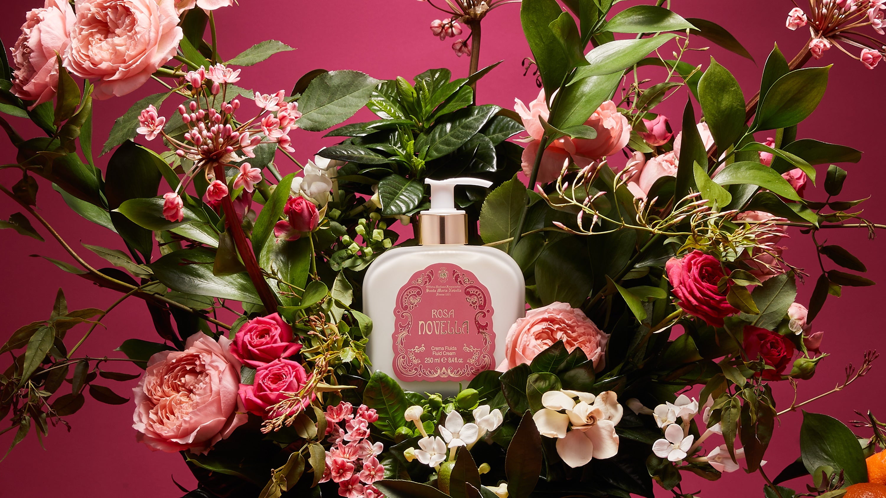 Rosa Novella ボディクリーム 250ml ボディミルク ローザ ノヴェッラ ガラス瓶 250ml｜サンタ